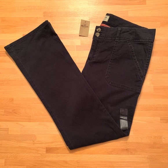 Hollister Women Social Stretch Navy Blue Pants Size 7R - Picture 1 of 12